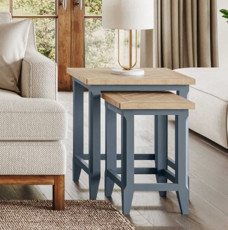 Signature Blue Nest of Two Tables CFR08B