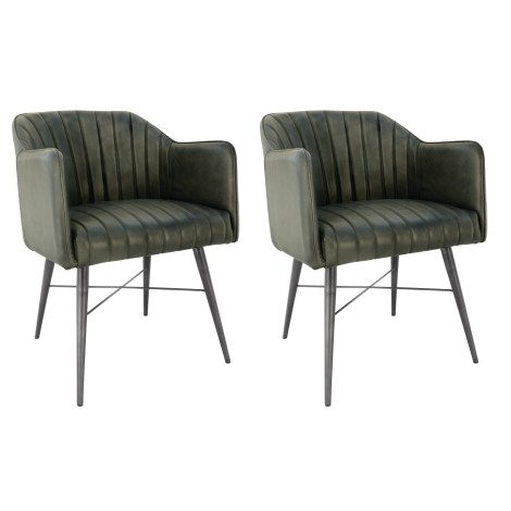 Pair Of, Wessex, Light Grey, Faux Leather, Iron Frame, Industrial, Dining Chairs