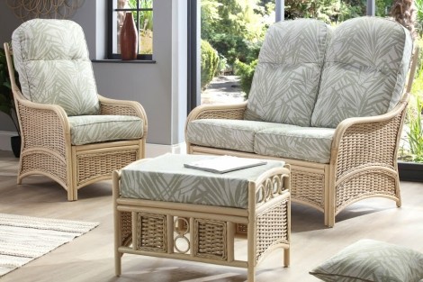 Chelsea Natural Wash, Cane 2 Seater Sofa & 2 Chairs