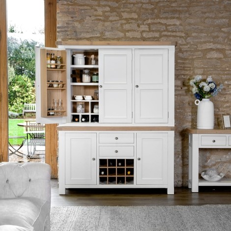 Farmhouse White & Oak Larder Top - 3 Door