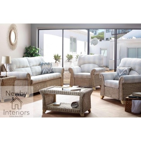 Clifton 3 Seater Sofa & 2 Chairs Natural Wash Rattan