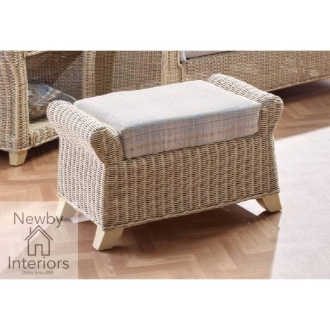 Clifton Storage Footstool Natural Wash Rattan