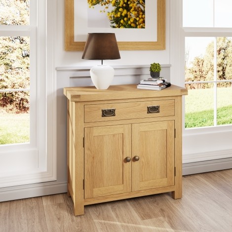 Colton Medium Oak -  Small 2 Door 1 Drawer Sideboard