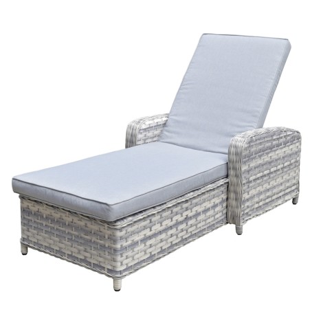 Constance - Outdoor - Silver Grey - Sun Lounger - UV Treated Wicker