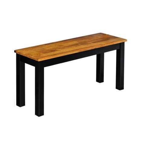 Copenhagen - Black Frame - Oiled Wood - Two Seater Bench