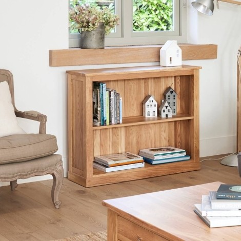 Mobel Oak Low Bookcase COR01B