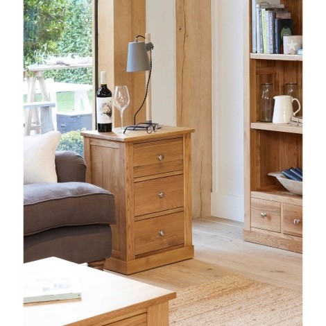 Mobel Oak Three Drawer Lamp Table COR10B