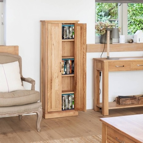 Mobel Oak DVD Storage Cupboard COR17B