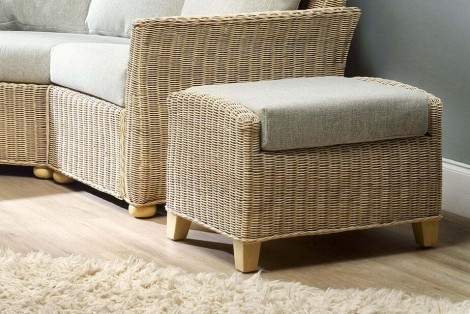 Corsica Natural Wash, Cane Footstool