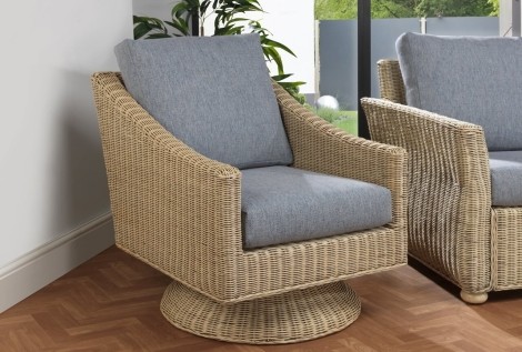 Desser - Corsica - Natural Wash - Dijon Cane Swivel Chair