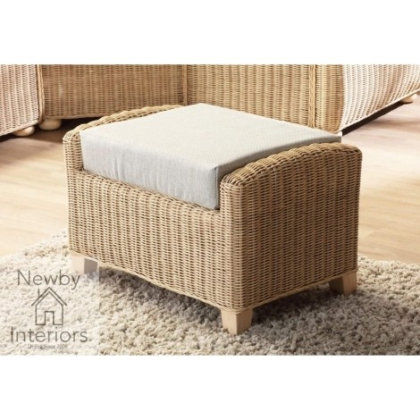 Corsica Storage Footstool Natural Wash Rattan