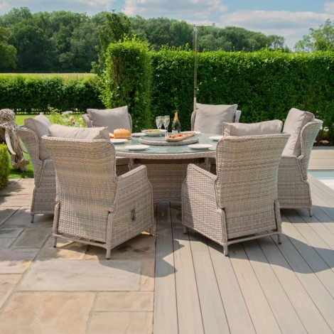 Cotswold Reclining 6 Seat Round Dining Set