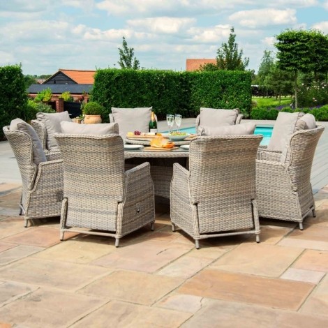 Cotswold Reclining 8 Seat Round Dining Set