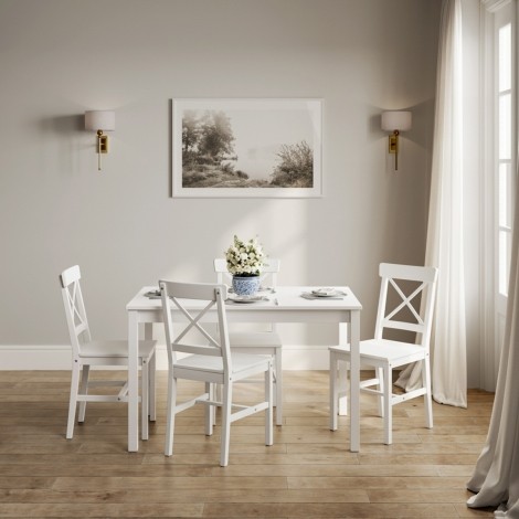 Crawford White 4 Seater Dining Set