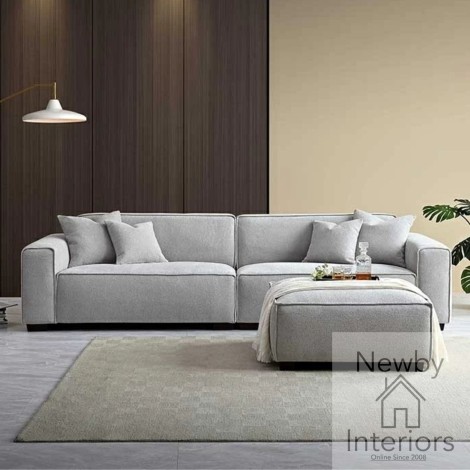 Dakota Pebble Boucle 4 Seater Sofa With Chaise