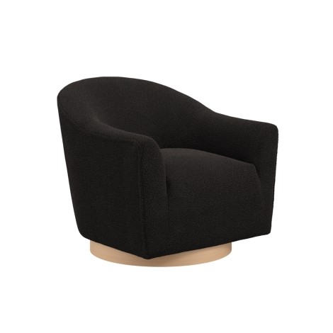 Daphne Black / Natural Swivel Chair