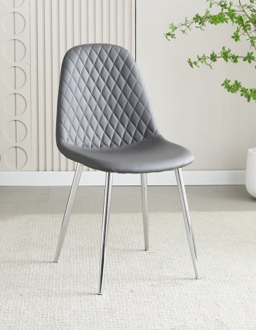 Mexico Grey PU Chair (Pair)