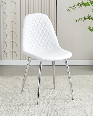 Mexico White PU Chair (Pair)