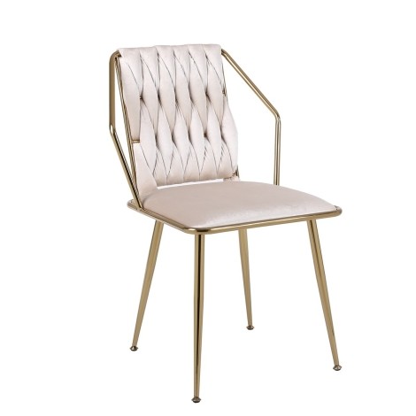 Daisy Cream Velvet & Gold Chair (Pair)