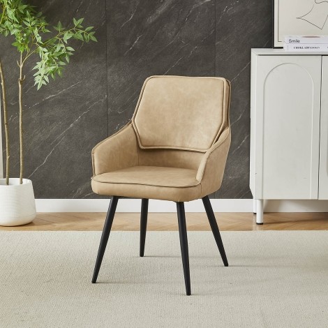 Palermo Beige PU Dining Chair (Pair)