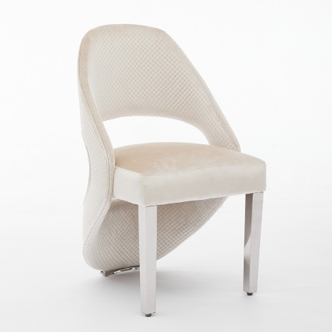 Santorini Cream Velvet & Silver Chair (Pair)