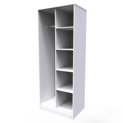 Diego - White Matt - Open Shelves - Wardrobe - Black Sleigh Leg