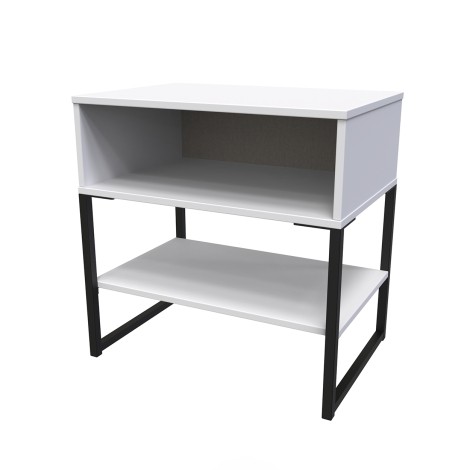 Diego - White Matt - Single Open Midi - Black Sleigh Leg