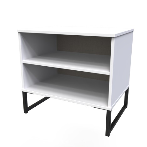 Diego - White Matt - Double Open Midi - Black Sleigh Leg