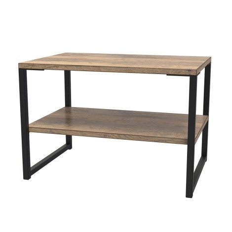 Diego - Vintage Oak - Lamp Table - Black Sleigh Leg