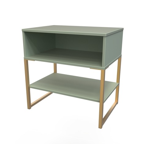 Diego - Reed Green - Single Open Midi - Gold Sleigh Leg