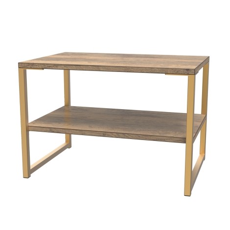 Diego - Vintage Oak - Lamp Table - Gold Sleigh Leg