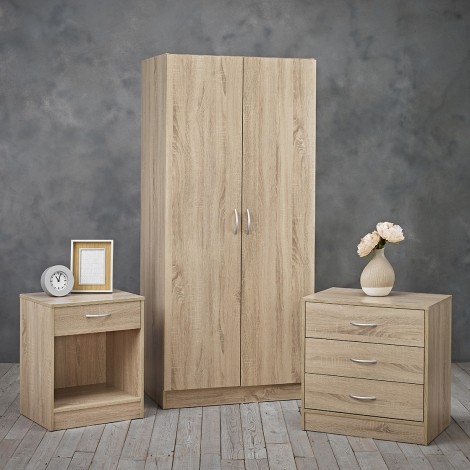 Delta - 3 Piece Bedroom Set - Oak Finish