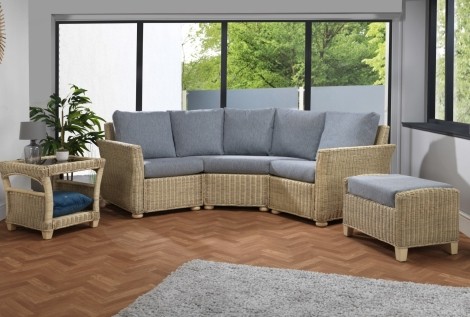 Corsica Natural Wash, Cane 3 Piece Corner Sofa