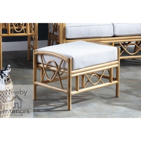 Bali Footstool Light Oak Rattan
