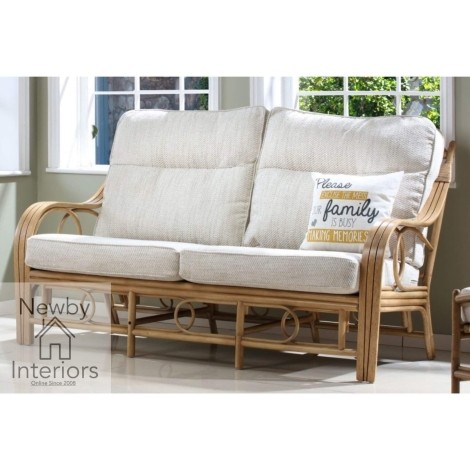 Madrid 3 Seater Sofa Light Oak Rattan