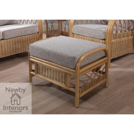 Viola Footstool Light Oak Rattan