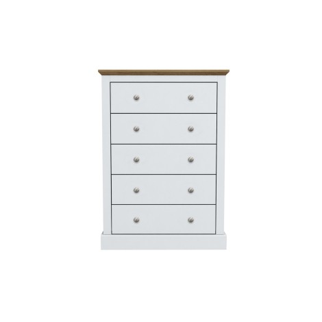 Devon White 5 Drawer Chest