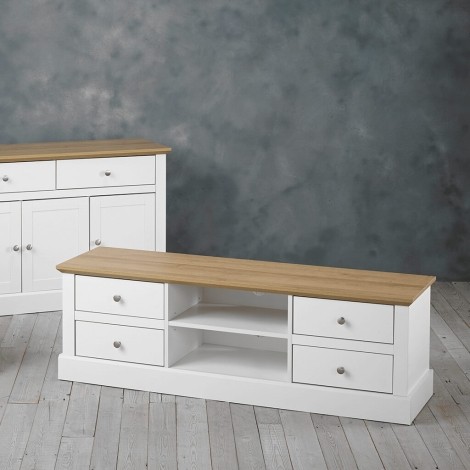 Devon White 4 Drawer Tv Unit