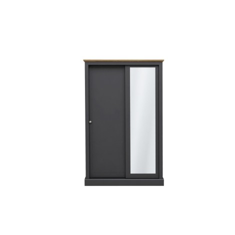 Devon - Charcoal Grey + Oak - Painted - Double Wardrobe - 2 Sliding Door