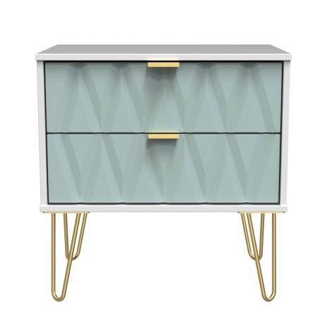 Diamond - Duck - Medium - Chest of 2 Drawers - White Matt Base