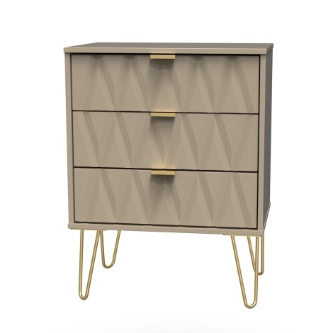 Diamond - Medium - Chest of 3 Drawers - Mushroom Finish