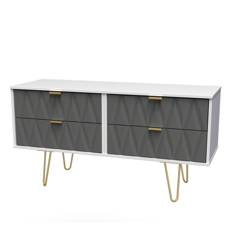 Diamond - Shadow Matt - Rectangular - 4 Drawer - Bed Box - White Matt Base