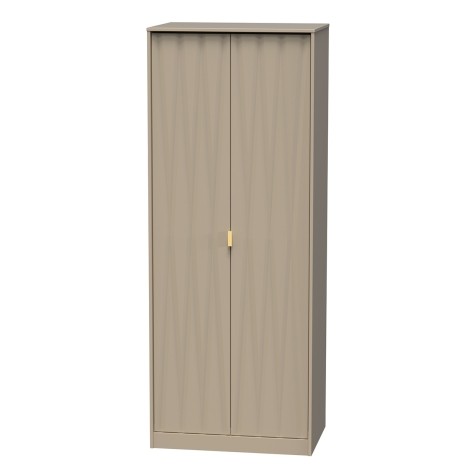 Diamond - 2 Door - Double - Tall - Plain Wardrobe - Mushroom Finish