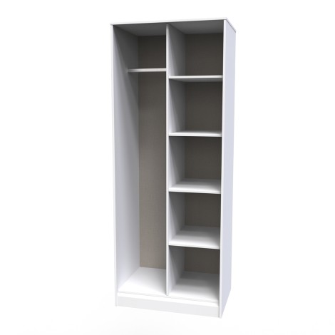 Diamond - Indigo - Open Shelves - Wardrobe - White Matt Base