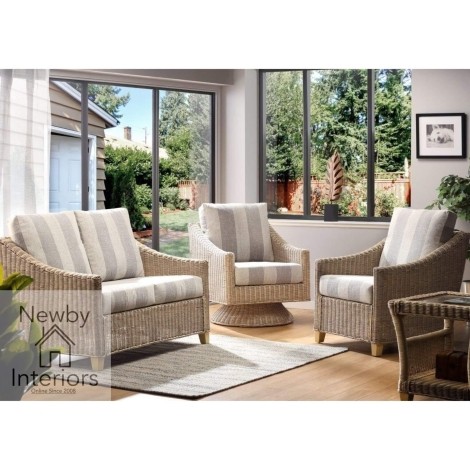 Dijon 2 Seater Sofa & 2 Chairs Natural Wash Rattan
