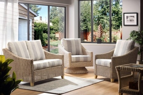 Desser - Dijon - Natural Wash - Cane 2 Seater Sofa & 2 Arm Chairs