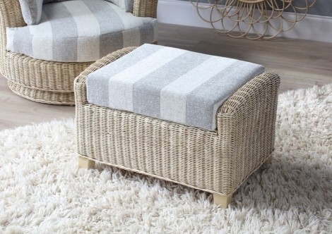 Desser - Dijon - Natural Wash - Cane Foot Stool