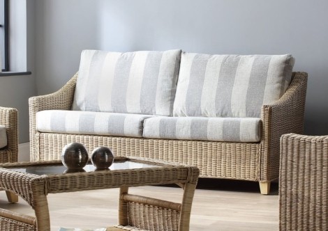 Desser - Dijon - Natural Wash - Cane 3 Seater Sofa