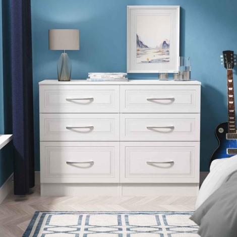 Dorset - Signature White Midi Chest of 6 Drawers