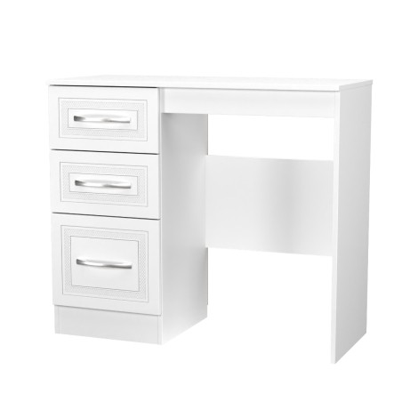 Dorset - White Matt Single Pedestal Dressing Table / Vanity Table / Desk